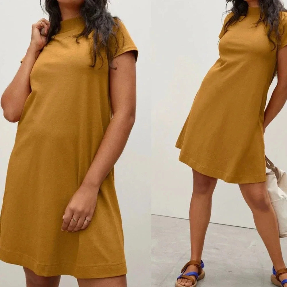 Everlane Women's Size Small Amber Gold The Weekend Swing Dress